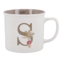 Becher Buchstabe/Blumen, S, 390 ml