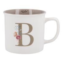 Becher Buchstabe/Blumen, B, 390 ml
