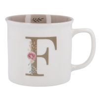 Becher Buchstabe/Blumen, F, 390 ml