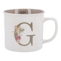 Becher Buchstabe/Blumen, G, 390 ml
