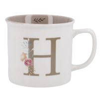 Becher Buchstabe/Blumen, H, 390 ml