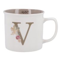 Becher Buchstabe/Blumen, V, 390 ml
