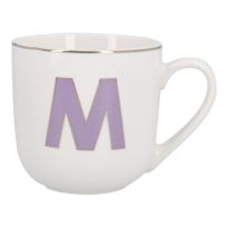 Becher Buchstabe mit Schlüsselanhänger, M/lila, 450 ml