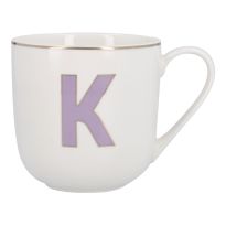 Becher Buchstabe mit Schlüsselanhänger, K/lila, 450 ml