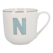 Becher Buchstabe mit Schlüsselanhänger, N/grün, 450 ml