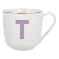 Becher Buchstabe mit Schlüsselanhänger, T/lila, 450 ml