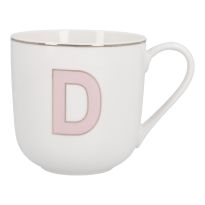Becher Buchstabe mit Schlüsselanhänger, D/rosa, 450 ml