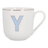 Becher Buchstabe mit Schlüsselanhänger, Y/blau, 450 ml