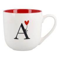 Becher Buchstabe/Ballon, A/innen rot, 450 ml