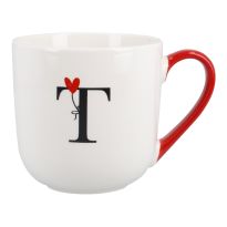 Becher Buchstabe/Ballon, T/roter Henkel, 450 ml