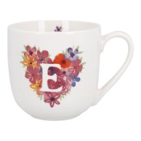 Becher Buchstabe/Flower-Herz, E, 450 ml