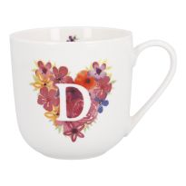 Becher Buchstabe/Flower-Herz, D, 450 ml