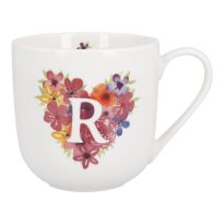 Becher Buchstabe/Flower-Herz, R, 450 ml