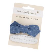 2er Set Haarklammer, Jeans/Dots