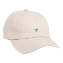 Cap Strick-Motiv, beige/Blume