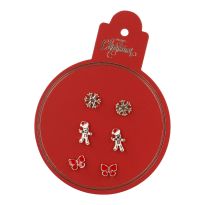 3er Set Ohrringe Weihnachten, Lebkuchen/Schneeflocke/Schleife