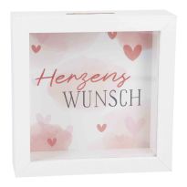 Spardose Herzenswunsch, 12 cm