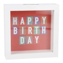 Spardose Birthday Buchstabe, 12 cm