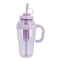 Becher mit Strohhalm, lila, 1300 ml