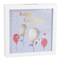 Bilderrahmen Geldgeschenk, Ballon/weiß, 12 x 12 cm