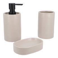 Badezimmer-Set, 3-teilig, grau