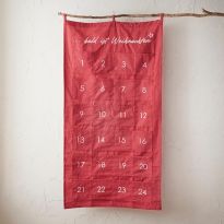 Adventskalender Taschen, rot, 60 x 115 cm