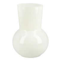 Glas-Vase Opal, wollweiß, 17 cm