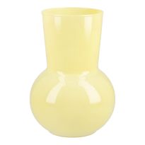 Glas-Vase Opal, hellgelb, 17 cm
