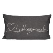 Kissen Lieblingsmensch, grau, 50 x 30 cm