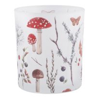 Windlicht Blätter/Pilze, bunt, 10 cm