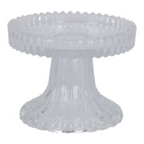 Kerzenständer Rille, klar, 10 x 7.5 cm