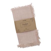 2er Set Platzset Fransen, rosa, 33 x 48 cm