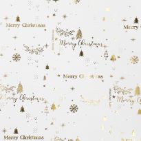 Geschenkpapier Prägung, Schrift/Baum/creme, 2 m