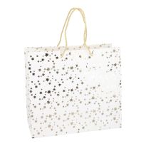 Geschenktüte Prägung, Sterne/creme, 26 x 23 cm