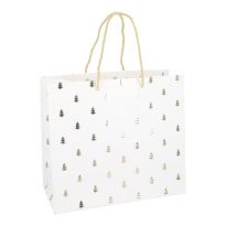 Geschenktüte Prägung, Baum/creme, 26 x 23 cm