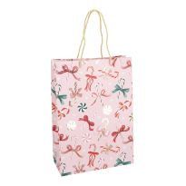 Geschenktüte Schleifen-Motiv, rosa, 22 x 31 cm
