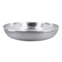 Schale Ornament, rund/silbermatt, 50 cm