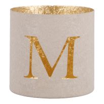 Teelichthalter Buchstabe, M/beige, 7.8 x 7.5 cm
