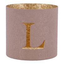 Teelichthalter Buchstabe, L/altrosa, 7.8 x 7.5 cm