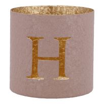 Teelichthalter Buchstabe, H/altrosa, 7.8 x 7.5 cm