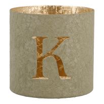 Teelichthalter Buchstabe, K/mint, 7.8 x 7.5 cm