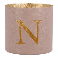 Teelichthalter Buchstabe, N/altrosa, 7.8 x 7.5 cm