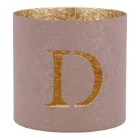 Teelichthalter Buchstabe, D/altrosa, 7.8 x 7.5 cm