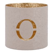 Teelichthalter Buchstabe, O/beige, 7.8 x 7.5 cm