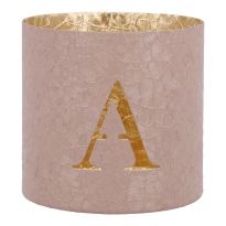 Teelichthalter Buchstabe, A/altrosa, 7.8 x 7.5 cm