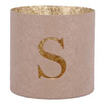 Teelichthalter Buchstabe, S/altrosa, 7.8 x 7.5 cm
