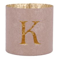 Teelichthalter Buchstabe, K/altrosa, 7.8 x 7.5 cm