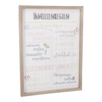 Bild Spruch, Familienregeln, 28 x 37.5 cm