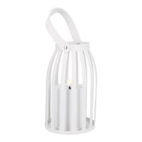 LED-Laterne Metall, weiß, 20 cm