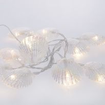 Lichterkette Muschel, klar, 10er